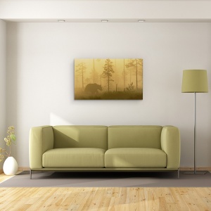 Tablou canvas - Ceata Matinala, Natura, Animal, Salbatic, Salbatic, Urs, 50 x 80 cm - Img 2