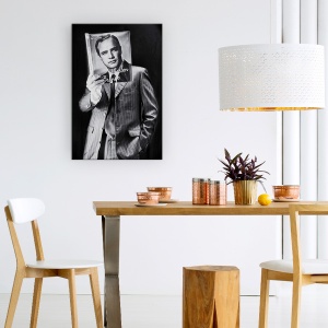 Tablou Canvas - Citind Ca Un Star De Cinema, Marlon, Brando, Book, Handsome, Man, 60 x 90 cm - Img 4