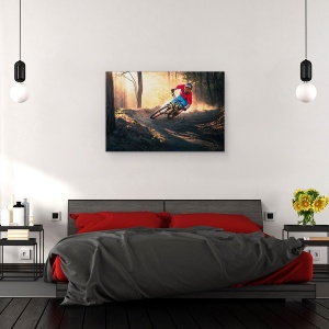 Tablou canvas - Coltul Golden Bermed, Actiune, Sport, Bicicleta, Mountainbike, 60 x 90 cm - Img 3