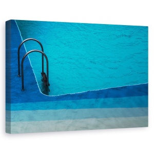 Tablou canvas - Coltul Rotund, Piscina, Apa, Albastru, Scara, Vara, 60 x 90 cm
