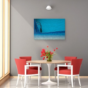 Tablou canvas - Coltul Rotund, Piscina, Apa, Albastru, Scara, Vara, 80 x 120 cm - Img 4