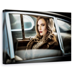 Tablou canvas - Conducand Diva La Un Eveniment, Diva, Model, Moda, Vintage, Masina, 60 x 90 cm