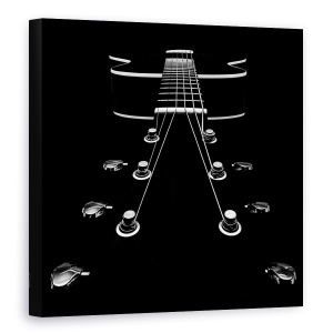 Tablou Canvas - Copilul Meu Nou, Chitara, Instrument, Contrast, Grafic, 60 x 60 cm