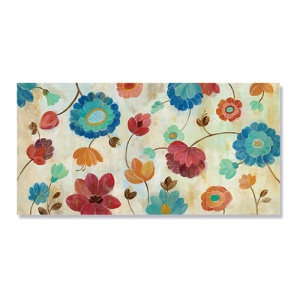 Tablou Canvas - Coral and Teal Garden III, 50 x 100 cm