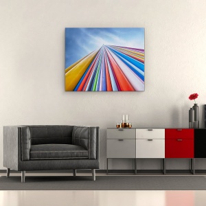 Tablou canvas - Curcubeu Dintr-Un Nor, Paris, Culoare, Grinzi, 60 x 75 cm - Img 2