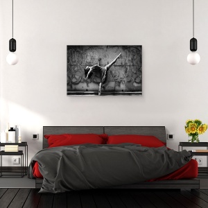 Tablou canvas - Dans, Actiune, Performanta, Grafitti, Alb-Negru, Femeie, 40 x 60 cm - Img 3