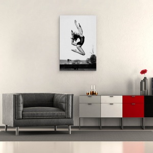 Tablou canvas - Dans , Danseaza, Performanta, Alb-Negru, Pozeaza, Sari, 60 x 90 cm - Img 2
