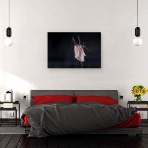 Tablou canvas - Dansatoare, Balerina, Balet, Gratie, Performanta, Roz, 60 x 90 cm - Img 3