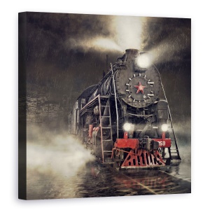 Tablou Canvas - Dincolo De Express, Tren Cu Aburi, Locomotiva, 60 x 60 cm