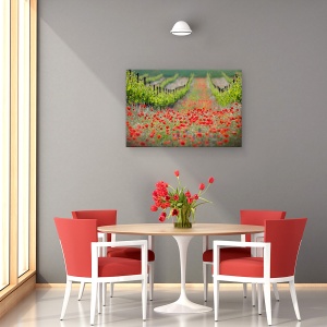 Tablou canvas - Districtul Rosu, Peisaj, Floare, Camp, Vara, Podgorie, 60 x 90 cm - Img 2