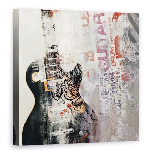 Tablou canvas - Diverse, Muzica, Instrumente muzicale, Chitara, Colorat, 60 x 60 cm