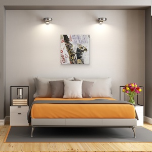 Tablou canvas - Diverse, Muzica, Instrumente muzicale, Saxofon, Culoare, 90 x 90 cm - Img 3