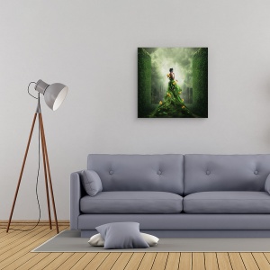 Tablou canvas - Du-Te, Verde, Verde, Editare Creativa, Supererou, Zeita, Floare, 90 x 90 cm - Img 2
