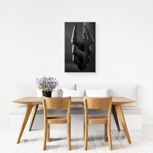 Tablou canvas - Dublu Trei, Tevi, Abstract, Metal, Alb-Negru, 50 x 80 cm - Img 4