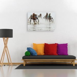 Tablou canvas - Duuuhnnn, Cai, Actiune, Concurs, Apa, Trot, 60 x 90 cm - Img 2