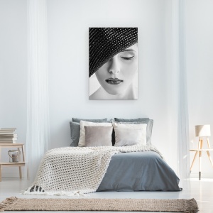 Tablou canvas - Ea, Persoana, Ochii Inchisi, Stare De Spirit, Emotie, Sentiment, 60 x 90 cm - Img 3