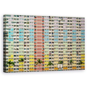 Tablou canvas - Egalizator, Cladire, Arhitectura, Ferestre, Hong Kong, China, 50 x 80 cm