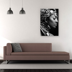 Tablou Canvas - Egipt II, Monede, Model, Cercei, Bijuterii, Moda, 60 x 90 cm - Img 2