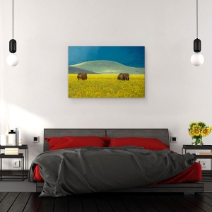 Tablou canvas - Elefant, Alb-Negru, Africa, Camp, 80 x 120 cm - Img 3