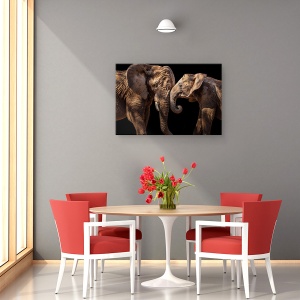 Tablou canvas - Elefanti, Dragoste, Licitatie, Tandrete, 80 x 120 cm - Img 4