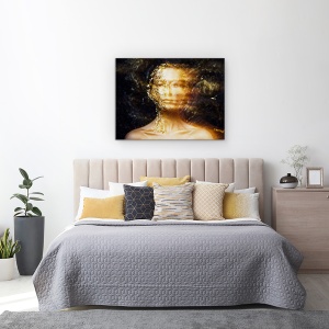 Tablou canvas - Epoca Colapsului, Fantoma, Aur, Auriu, Fata, Femeie, 50 x 70 cm - Img 3