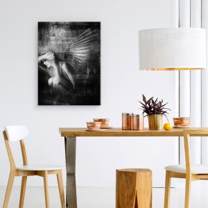 Tablou canvas - Exil, Ingeri, Aripi, Femeie, Textura, Wheatland, 60 x 80 cm - Img 3