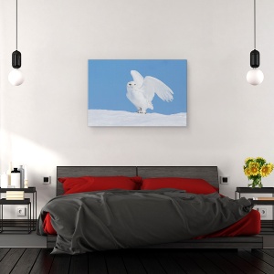 Tablou canvas - Fantoma De Iarna, Zapada, Bufnita, Zapada, Iarna, Pasare, 60 x 90 cm - Img 3