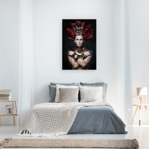 Tablou canvas - Faraon Rosu, Portret, Faraon, Bijuterii, Rege, Imparat, Regal, 80 x 120 cm - Img 3