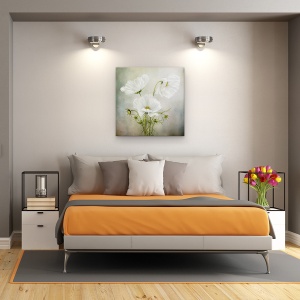 Tablou Canvas - Farmecul Cosmosului, Trio, Alb, Vintage, 60 x 60 cm - Img 3