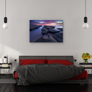 Tablou canvas - Farul, Peisaj, Apus De Soare, Piatra, Coasta, 60 x 90 cm - Img 3