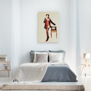 Tablou canvas - Fata Frumoasa, Fata, Vintage, Vechi, Televiziune, 60 x 90 cm - Img 3