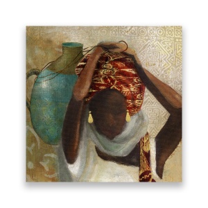 Tablou Canvas - Femeie, Afro, Vaza, Pictura, 60 x 60 cm