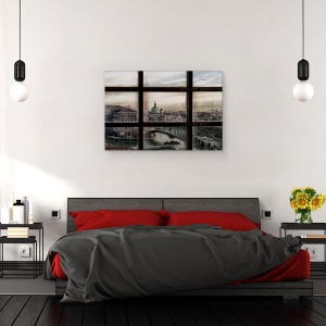 Tablou canvas - Fereastra Catre Venetia, Arhitectura, Venetia, Italia, Fereastra, Dom, Cupola, 60 x 90 cm - Img 3