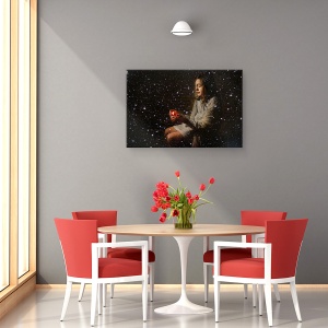 Tablou canvas - Fetita Cu Chibrituri, Pasiune, Lumina, Flacara, Foc, Meci, 40 x 60 cm - Img 2