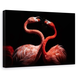 Tablou canvas - Flamingo, Pasare, Animal, Rosu, Intuneric, 60 x 90 cm