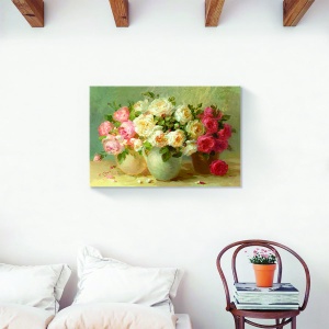 Tablou decorativ canvas cu bujori 60x80 cm