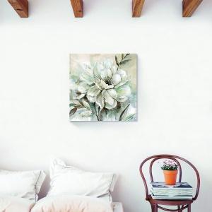 Tablou decorativ canvas floral cu bujori albi 60×60 cm