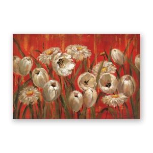 Tablou Canvas - Floral, Lalele, Musetel, Alb, 75 x 100 cm