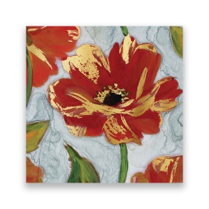 Tablou Canvas - Floral, Papadie, Rosu, 60 x 60 cm