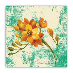 Tablou Canvas - Floral, Vintage, Galben-Auriu, 60 x 60 cm