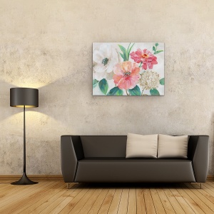 Tablou canvas - Flori, Buchet Colorat, Pictura, 50 x 70 cm - Img 2