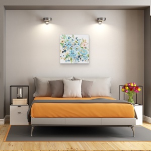Tablou canvas - Flori, Colorate, Pictura, 60 x 60 cm - Img 3