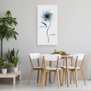 Tablou canvas - Flori, Culoare Indigo, Pictura, 50 x 100 cm - Img 4