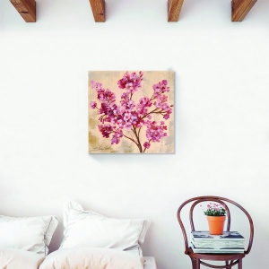 Tablou decorativ canvas flori de cireșe roz 60x60 cm