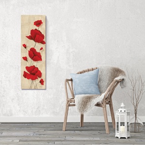Tablou Canvas - Flori de maci, Flori preferate, Rosu, 30 x 90 cm - Img 2