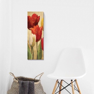 Tablou decorativ lalele primavara pe canvas 30x90cm