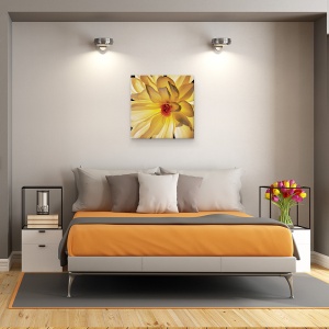 Tablou canvas - Flori, Flori, Floare alb-galbene II, 60 x 60 cm - Img 3