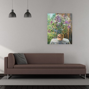 Tablou canvas - Flori, Natura Moarta, Buchet, Flori Salbatice, Albastru-Violet, Pictura, 40 x 50 cm - Img 2