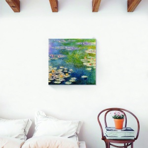 Tablou decorativ canvas cu nuferi de 60x60 cm