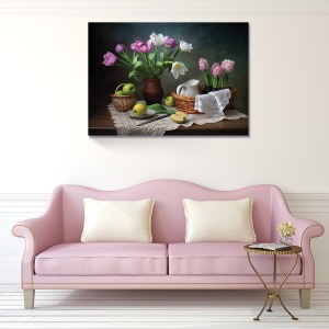 tablou decorativ canvas flori de primavara 50x70 cm